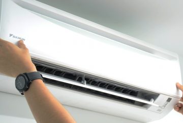 Household air conditioning unit installation